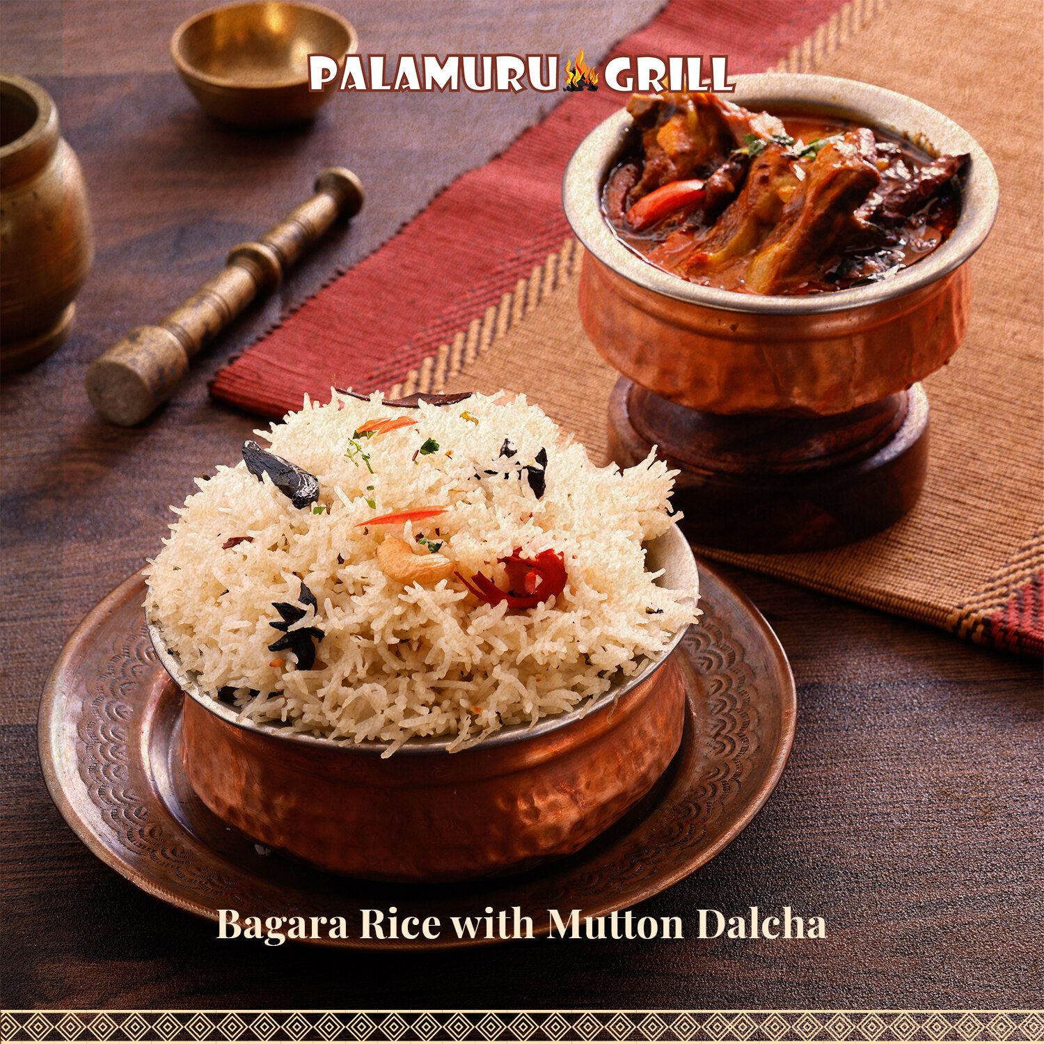 Palamuru Grill — Bagara Rice with Mutton Dalcha